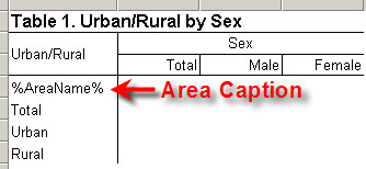 Area Caption when Designing Table