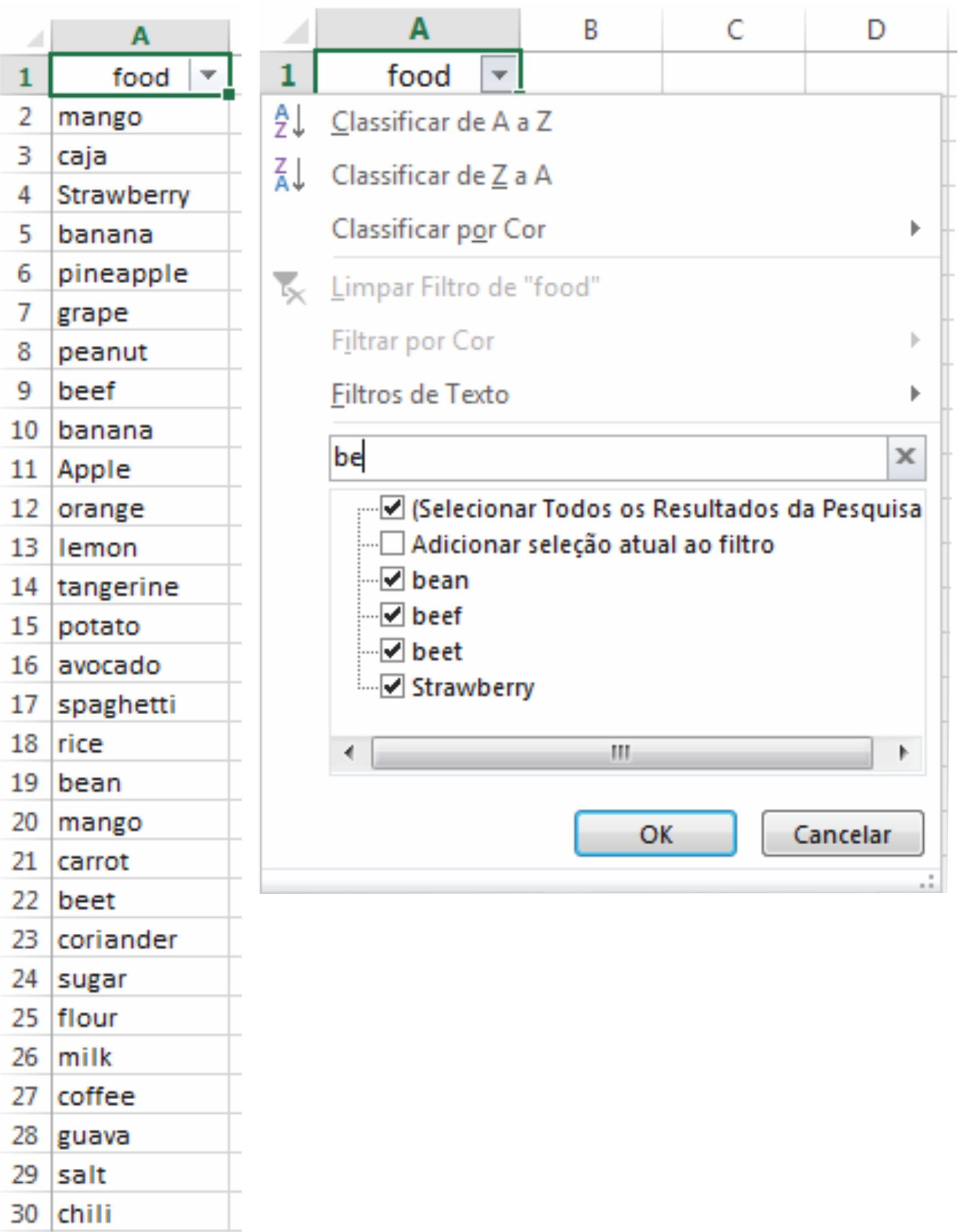 Filter Microsoft Excel