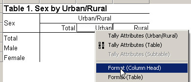 Right Click Menu for Column Head