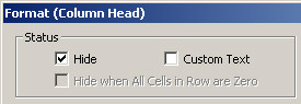 Hide in Format (Column Head) Dialog Box