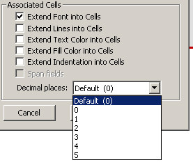 Change Decimal Places in Format Dialog Box