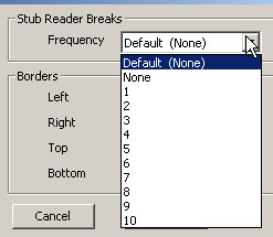 Reader Breaks in Format (Tables) Dialog Box