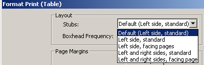 Layout in Format Print (Table) Dialog Box Layout in Format Print (Table) Dialog Box