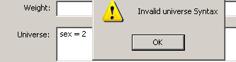 Invalid Universe Message Box Invalid Universe Message Box