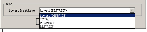 Lowest Break Level in Area Dialog Box