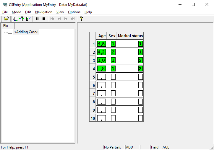 exercise 04 02 entering data