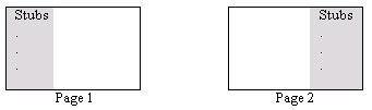 Left and Right Facing Page Stubs