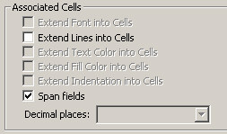 Associated Cells in Format (Caption) Dialog Box